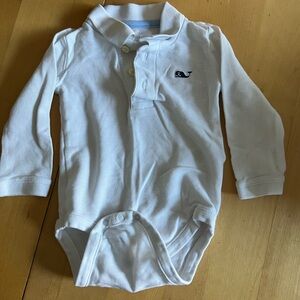 Vineyard Vines Polo White Long-Sleeve Baby Onesie